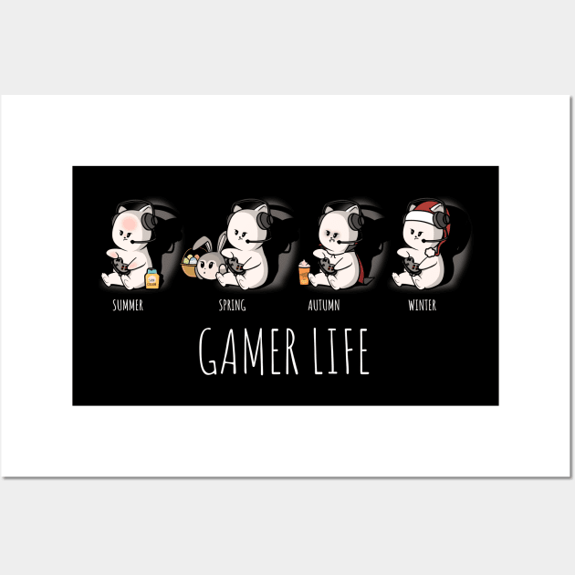 Funny Video Gamer for All Seasons Wall Art by NerdShizzle